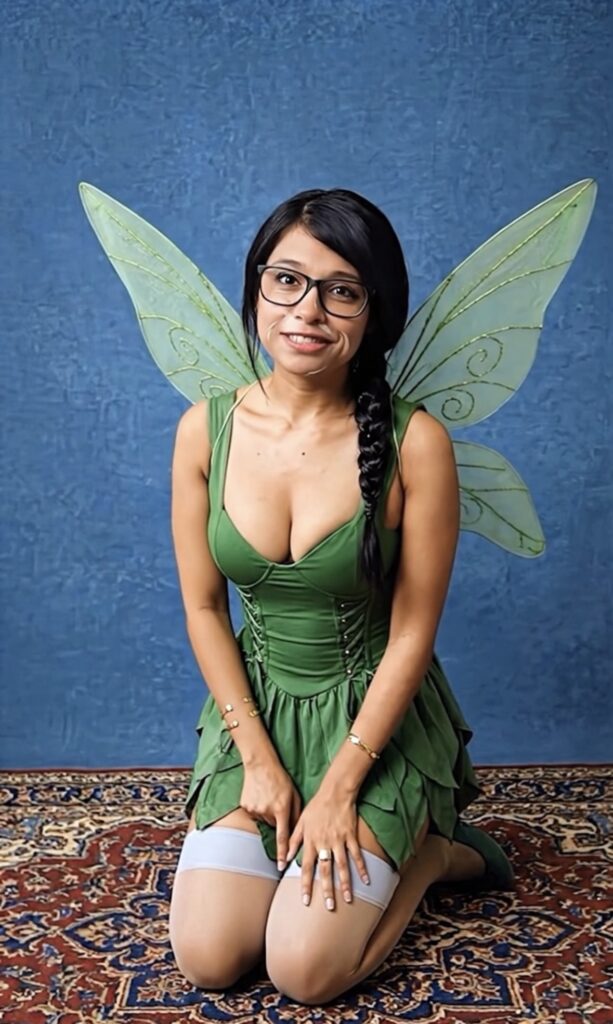 cosplay facial on Indian tinkerbell