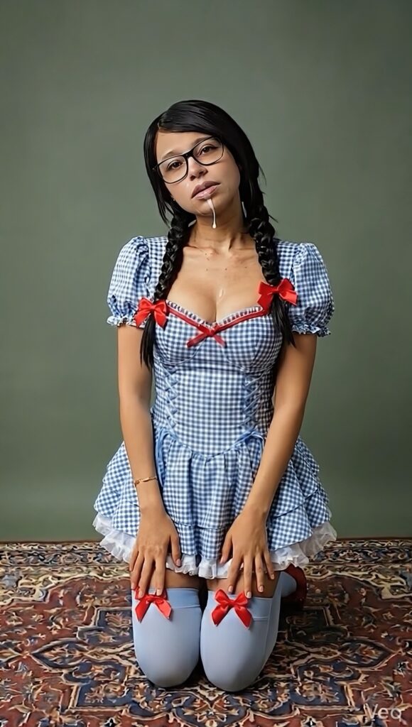 Indian woman cosplay facial dangles from chin —- Dorothy