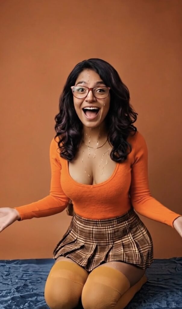Cosplay Facial on Indian Velma