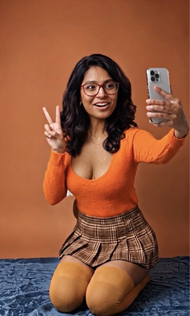 Cosplay Facial on Indian Velma